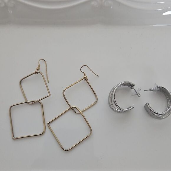 Guess Bundle Loop & Chandler Earrings Silver & Gold Plated - Picture 1 of 16
